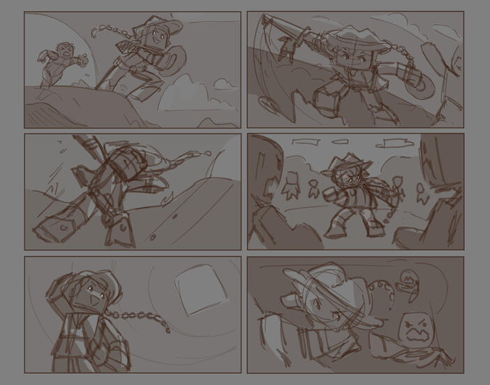 "Western Kira" Thumbnail Sketches [Minecraft]